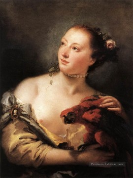  Polo Tableaux - Femme avec un perroquet Giovanni Battista Tiepolo